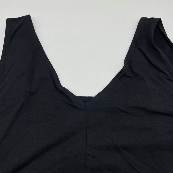 M AnyBody Loungewear Cozy Knit Wide Leg Jumpsuit Black MEDIUM PETITE Back Tie - Picture 6 of 13